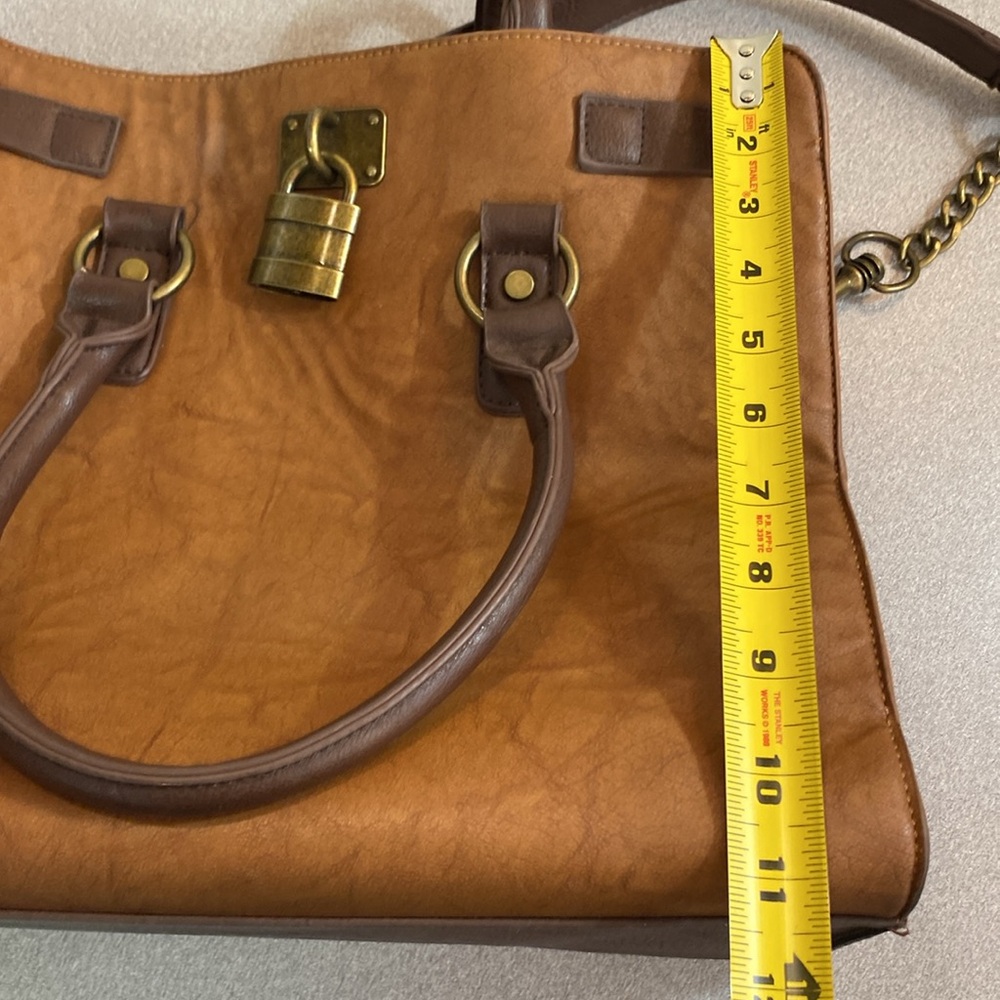 2 tone brown faux leather handbag - Picture 12 of 13